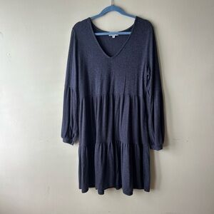 Elegant Navy V-Neck Dress